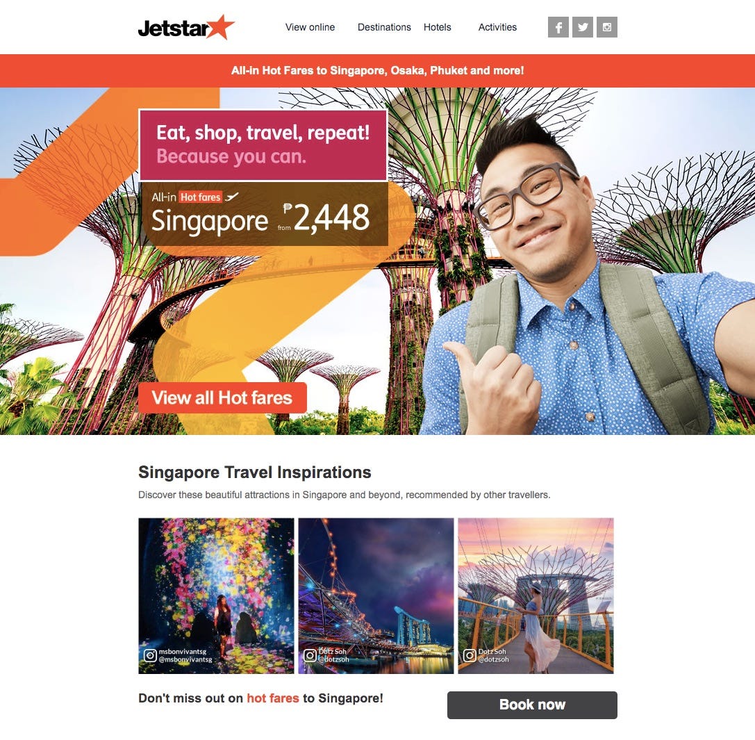 Jetstar 用戶促銷電子報