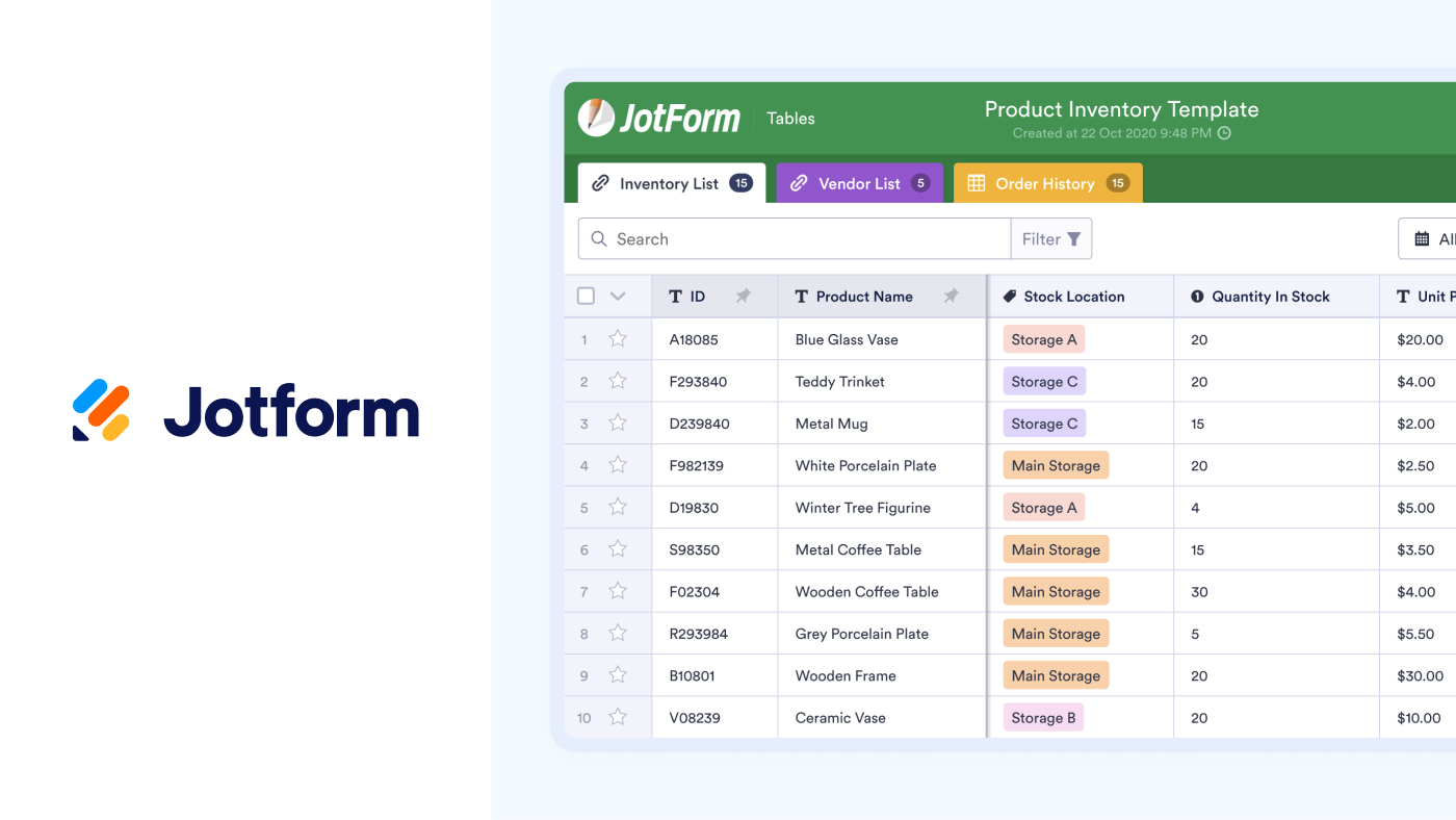 Jotform Tables